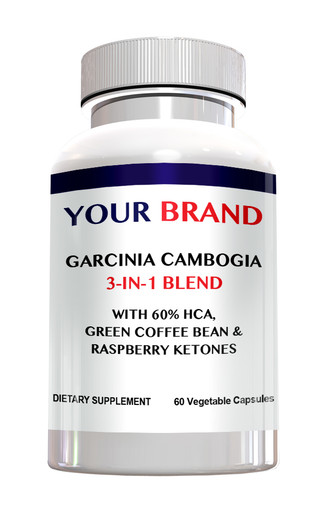 Private Label Supplements Garcinia Cambogia, Green Coffee Bean and Raspberry Ketones Blend