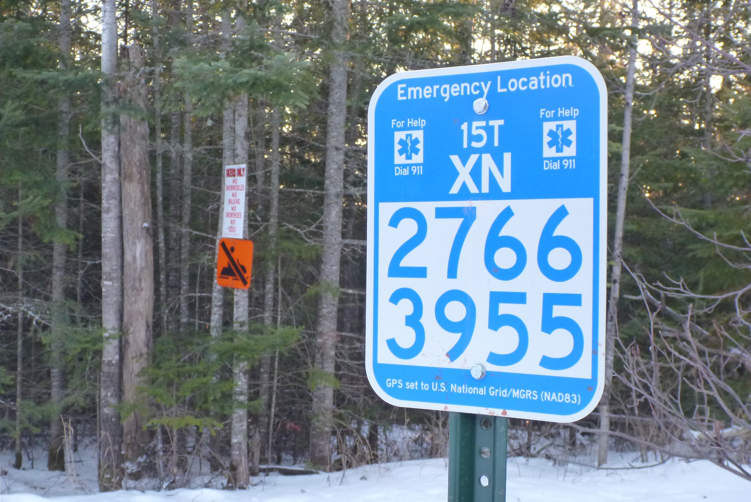 USNG Marker Sign on Trail