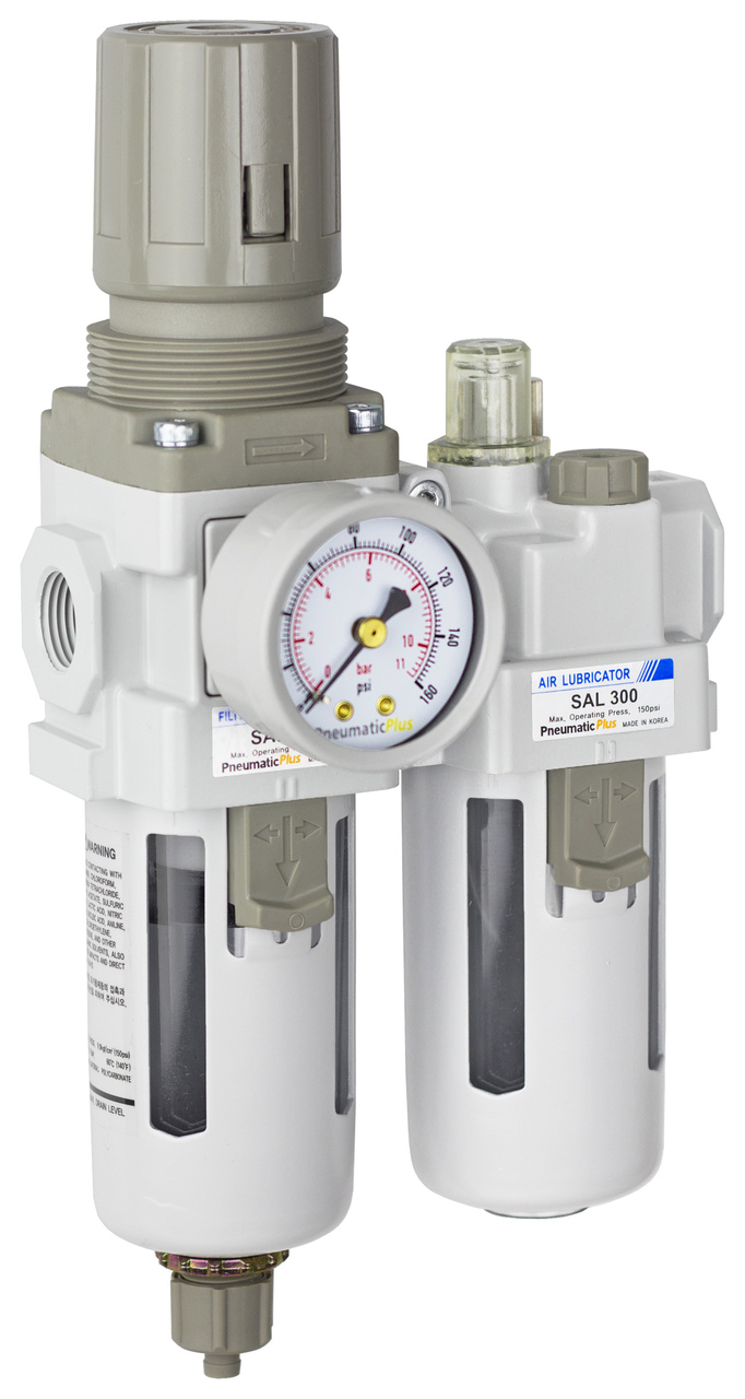 PneumaticPlus Compressed Air Filter Regulator 3/8" NPT SAU320-N03DG-MEP R 