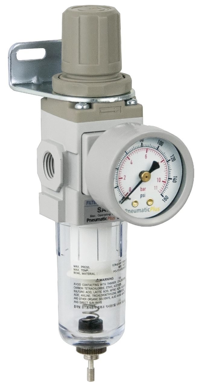 Air Pressure Regulator & Filter combo Compressor 1/2" & gauge Auto Drain 