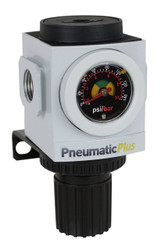 PneumaticPlus PPR4-N04BG Air Pressure Regulator 1/2" NPT with Embedded Gauge & Bracket