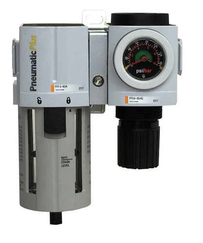 PneumaticPlus Compressed Air Filter Regulator 1/2" NPT SAU4020M-N04DG R 