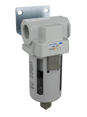 PneumaticPlus SAF400 Series Particulate Air Filter, 10 Micron 3/4" NPT with Bracket (SAF400-N06B)