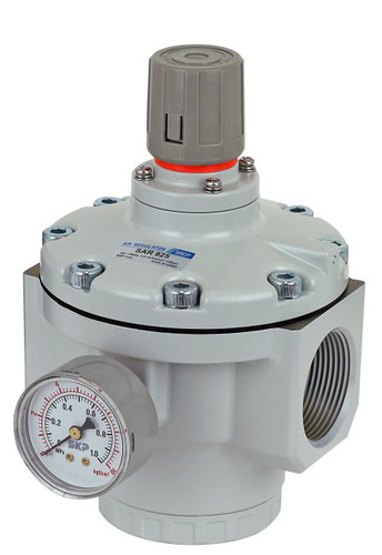 PneumaticPlus SAR825 Series Air Pressure Regulator Pilot Operated 1-1/4" NPT with Bracket & Gauge (NEW MODEL)