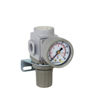 PneumaticPlus SAR200 Series Air Pressure Regulator 1/4" NPT with Bracket & Gauge
