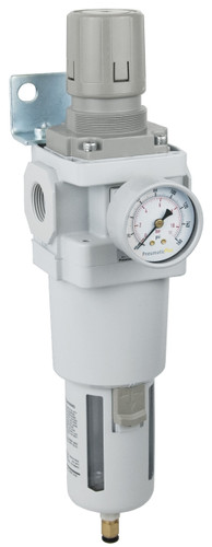 PneumaticPlus SAW600 Series Air Filter Regulator Piggyback Combo 3/4" NPT with Bracket & Gauge (SAW600-N06BDG)