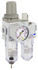 PneumaticPlus SAU210 Series Mini Air Filter Regulator Lubricator Piggyback Combo 1/4" NPT with Bracket & Gauge (SAU210-N02G)