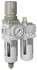 SAU310 Series Air Filter Regulator Lubricator Piggyback Combo 3/8" NPT with Bracket & Gauge (SAU310-N03G)
