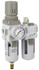 SAU310 Series Air Filter Regulator Lubricator Piggyback Combo 3/8" NPT with Bracket & Gauge (SAU310-N03DG)