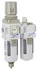 SAU310 Series Air Filter Regulator Lubricator Piggyback Combo 3/8" NPT with Bracket & Gauge (SAU310-N03GS)

