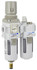 SAU310 Series Air Filter Regulator Lubricator Piggyback Combo 3/8" NPT with Bracket & Gauge (SAU310-N03DGS)