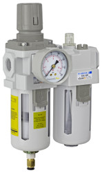 PneumaticPlus Compressed Air Filter Regulator 1/2" NPT Gauge SAW400-N04BG-MEP R 