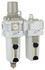PneumaticPlus SAU410 Series Air Filter Regulator Lubricator Piggyback Combo 1/2" NPT with Bracket & Gauge (SAU410-N04GS-MEP)