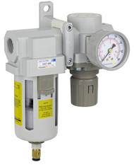 PneumaticPlus Compressed Filter Regulator Lubricator 1/2" NPT SAU400-N04DG-MEP 