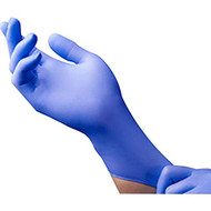 pneumaticplus disposable nitrile exam gloves, 6 mil, aqua blue, medical grade, food safe, long cuff