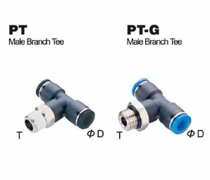 5 Pack PE-05 5/16 Tube OD Union Tee Push to Connect Pneumatic Tube Fitting Composite