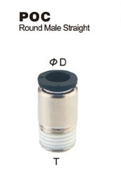 Push to Connect Composite Air Fitting - Round Male Straight