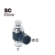 Push to Connect Composite Fitting - Air Flow Speed Control Valve - Elbow