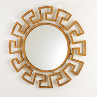Greek Key Round Mirror