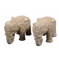 Green Glazed Elephants
