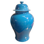 Peacock Blue Temple Jar