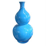 Peacock Blue Gourd Vase
