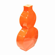 Orange Crackle Flat Gourd Vase