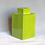 Lime Green Square Tea Jar