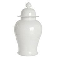 Plain White Glazed Temple Jar, XL