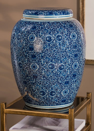 Blue & White Garden Seat Jar