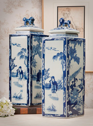 Blue & White Diamond Jar