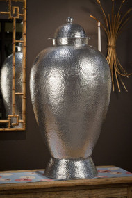 Nickel Hammered Temple Jar, XL