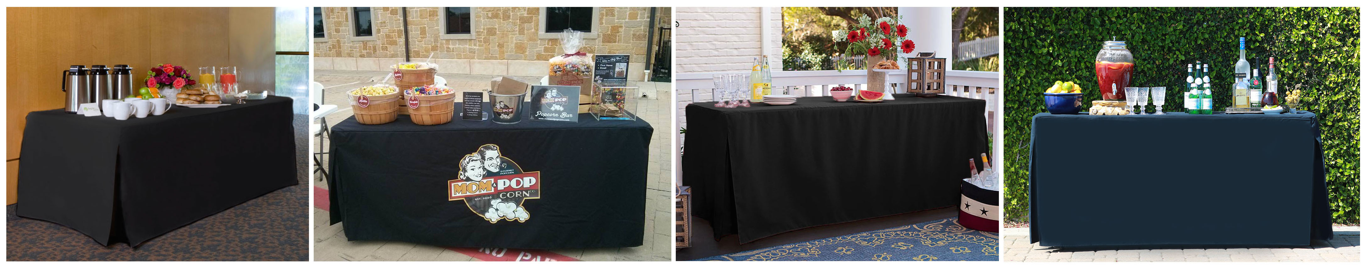 Black Fitted Table Covers Tablevouge