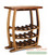 This stand-up wine rack features room for hanging glasses above, and storage for 13 wine bottles below. This provides for an impressive display of your favorite glassware & wines. Wine and glasses not included.