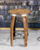 Rustic Wine Barrel Stool Non-Swivel Reclaimed Oak Bar Stool