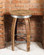 Rustic Wine Barrel Stool Non-Swivel Reclaimed Oak Bar Stool