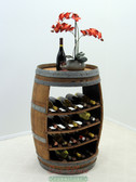 This stand-up wine bar rack features storage for 18 wine bottles on four shelves and gives you an impressive display of your favorite wines. Wine and glasses not included.