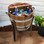 Rustic wine barrel ice cooler with stand 15 gallon outdoor beverage cooler with drain spigot