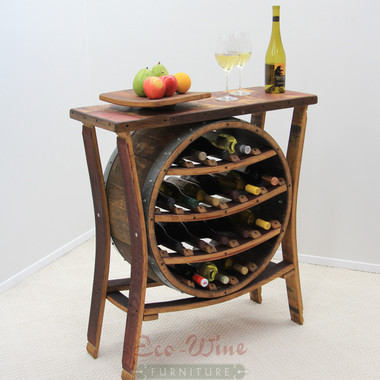 This magnificent furniture piece features a tabletop with 16-bottle wine rack in the center. This would be a beautiful addition to your home or wine tasting room.
