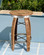 Wine Barrel Swivel Stool Rustic Reclaimed Oak Bar Stool with Footrest