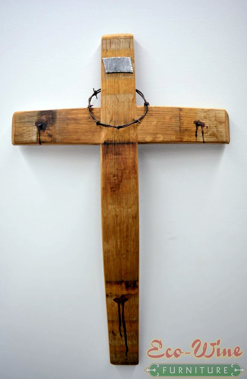 Cross made out of Wine Barrels Handmade 
