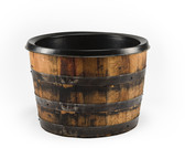  WHISKEY  BARREL  PLANTER WITH LINER