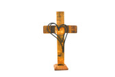   Wine Barrel Cross Double Heart Black With Stand 11'' 15'' 19''