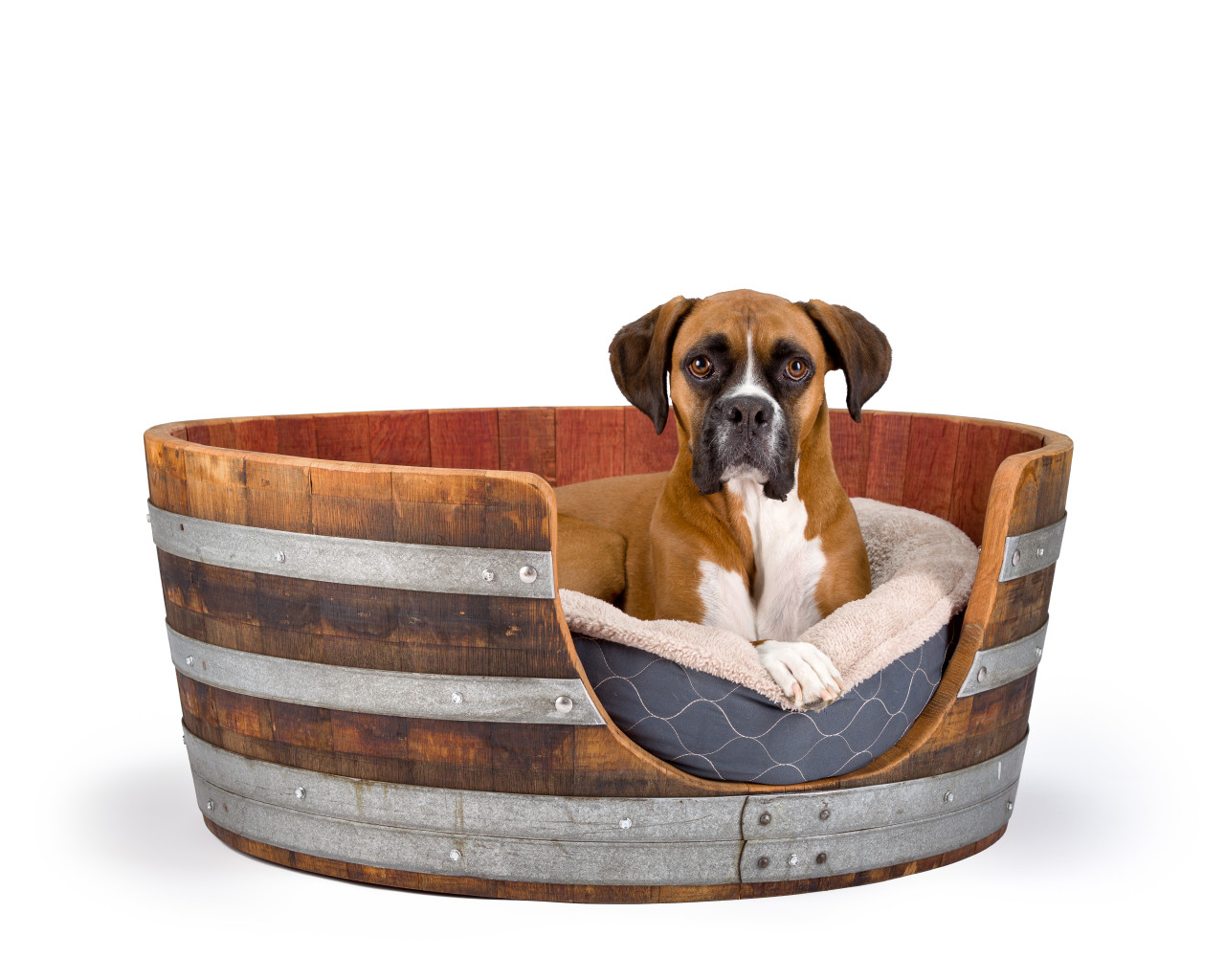 WINE BARREL DOG BED LARGE