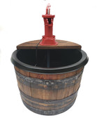 1/2 Whiskey Barrel Fountain Old Fashion Water Pump Red