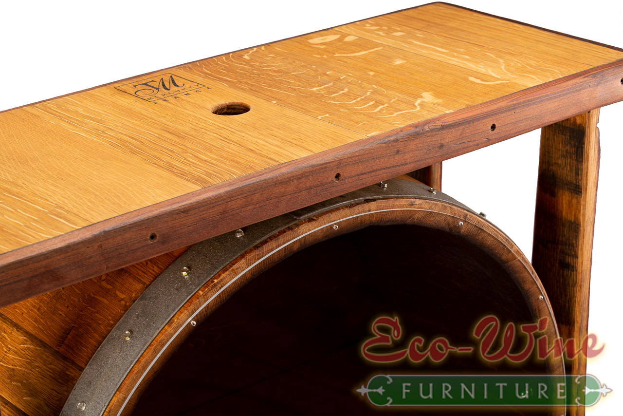 Wine Barrel Trash Can Holder