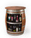 Handmade from authentic recycled oak wine barrel

Approx. size: 37” H x 27” W (top diameter)

Weight: about 120 lbs – sturdy and durable

Built-in shelf for storage or display

Rustic finish with original steel hoops

Perfect for home bar, wine cellar, or living room décor

Eco-friendly, one-of-a-kind artisan furniture