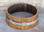 “Rustic reclaimed wine barrel ring planter, oak half barrel with metal band, 8 inches high, 25-26 inch diameter, garden flower bed”