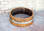 “Rustic reclaimed wine barrel ring planter, oak half barrel with metal band, 8 inches high, 25-26 inch diameter, garden flower bed”
