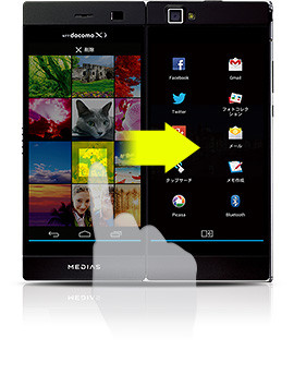 スマートフォン/携帯電話 スマートフォン本体 Docomo NEC N-05E Medias W Dual Screen Smartphone Unlocked